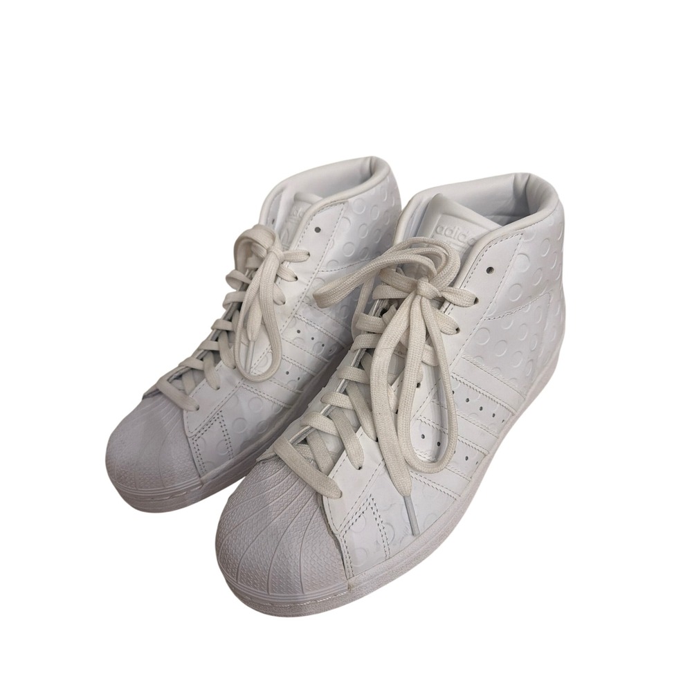 Adidas Originals Pro Model High Top White Polka Dot Shoes BZ0638 Mens 8.5